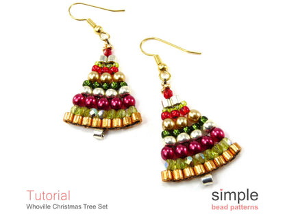 Whoville Christmas Tree Earrings & Necklace Beading Pattern