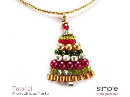 Whoville Christmas Tree Earrings & Necklace Beading Pattern