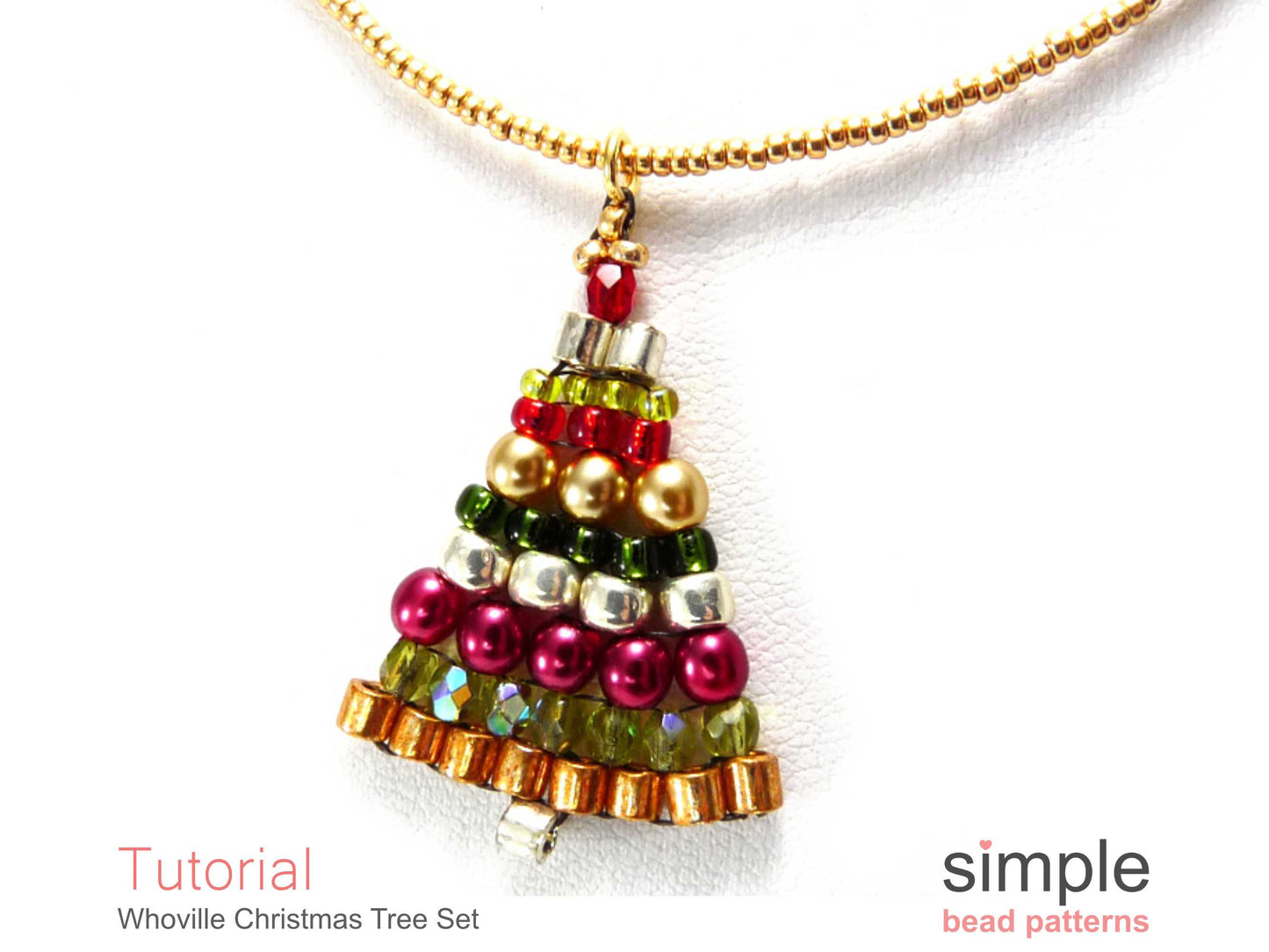 Whoville Christmas Tree Earrings & Necklace Beading Pattern