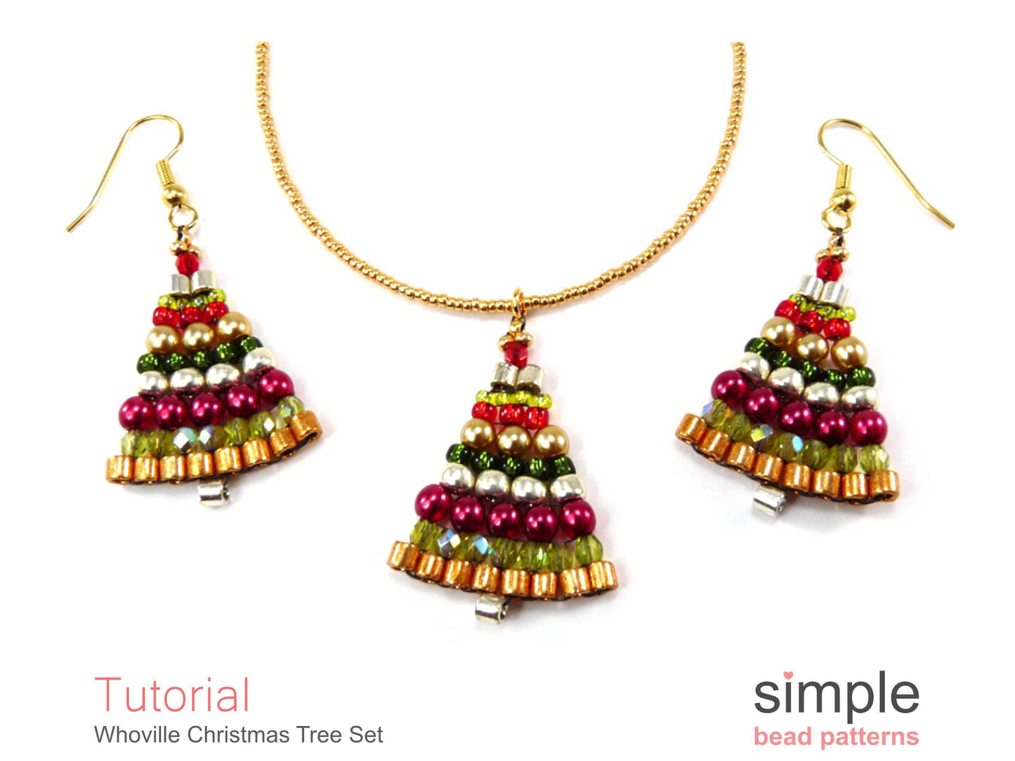 Whoville Christmas Tree Earrings & Necklace Beading Pattern