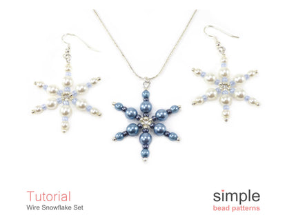 Wire Snowflake Earrings & Necklace Beading Pattern