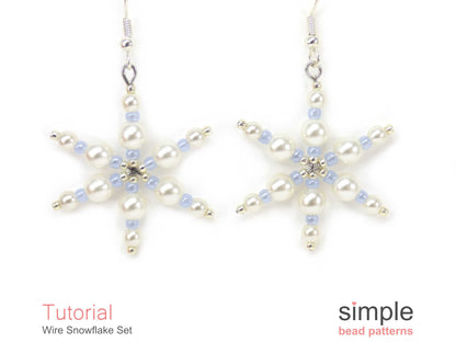 Wire Snowflake Earrings & Necklace Beading Pattern