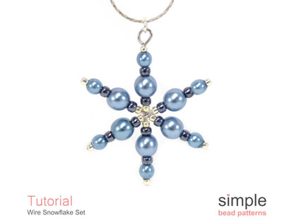 Wire Snowflake Earrings & Necklace Beading Pattern