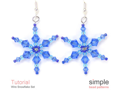 Wire Snowflake Earrings & Necklace Beading Pattern