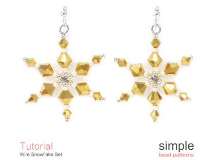 Wire Snowflake Earrings & Necklace Beading Pattern