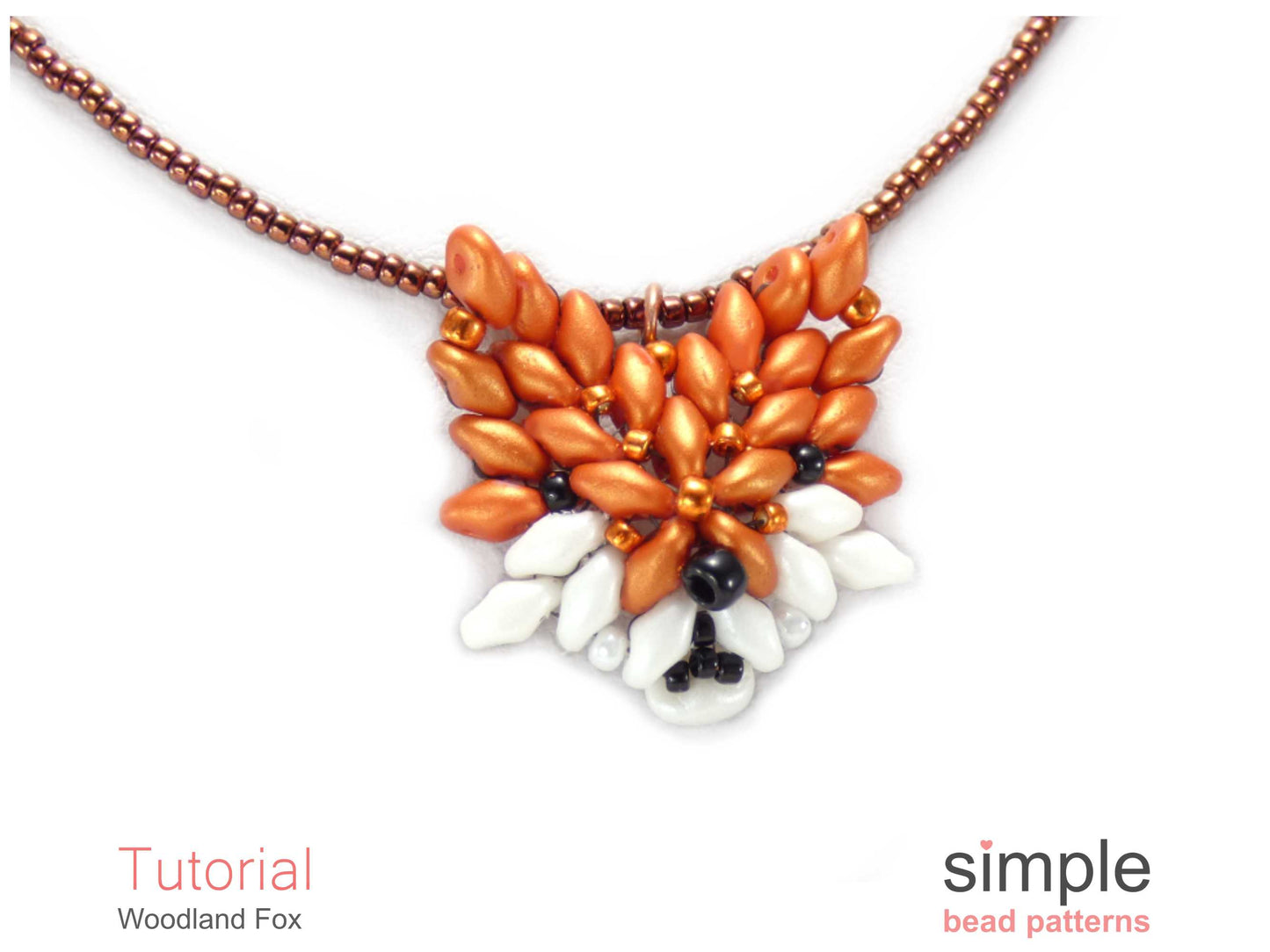 Woodland Fox Earrings & Necklace Beading Pattern