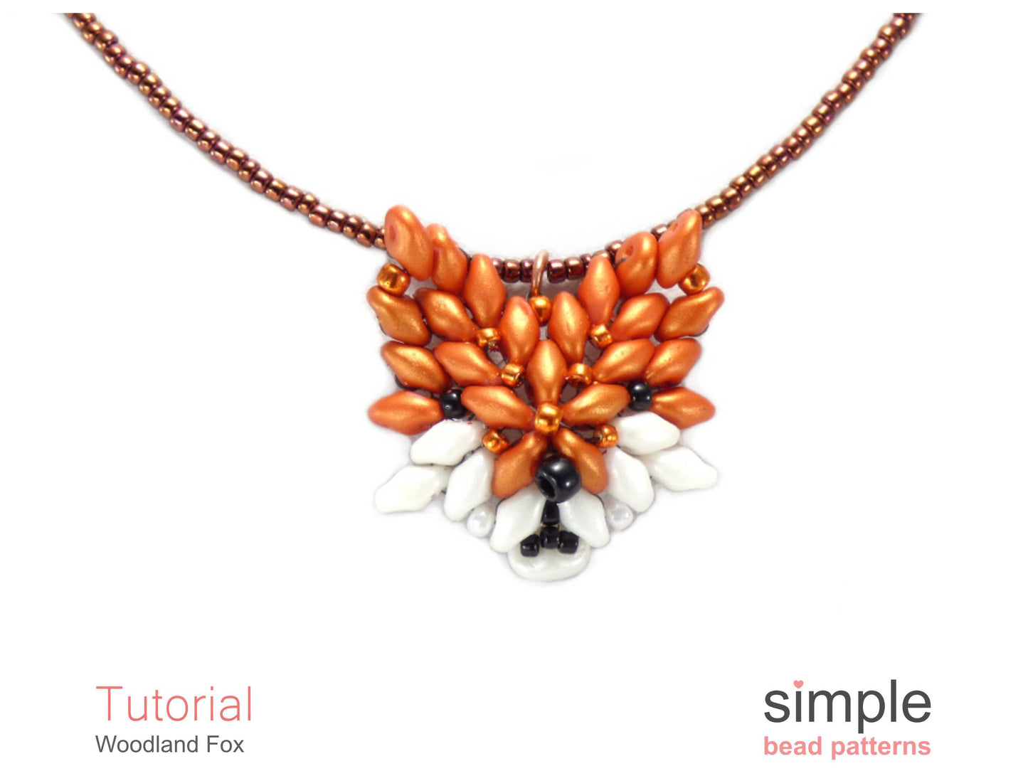 Woodland Fox Earrings & Necklace Beading Pattern
