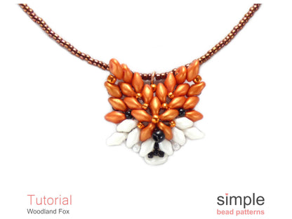 Woodland Fox Earrings & Necklace Beading Pattern