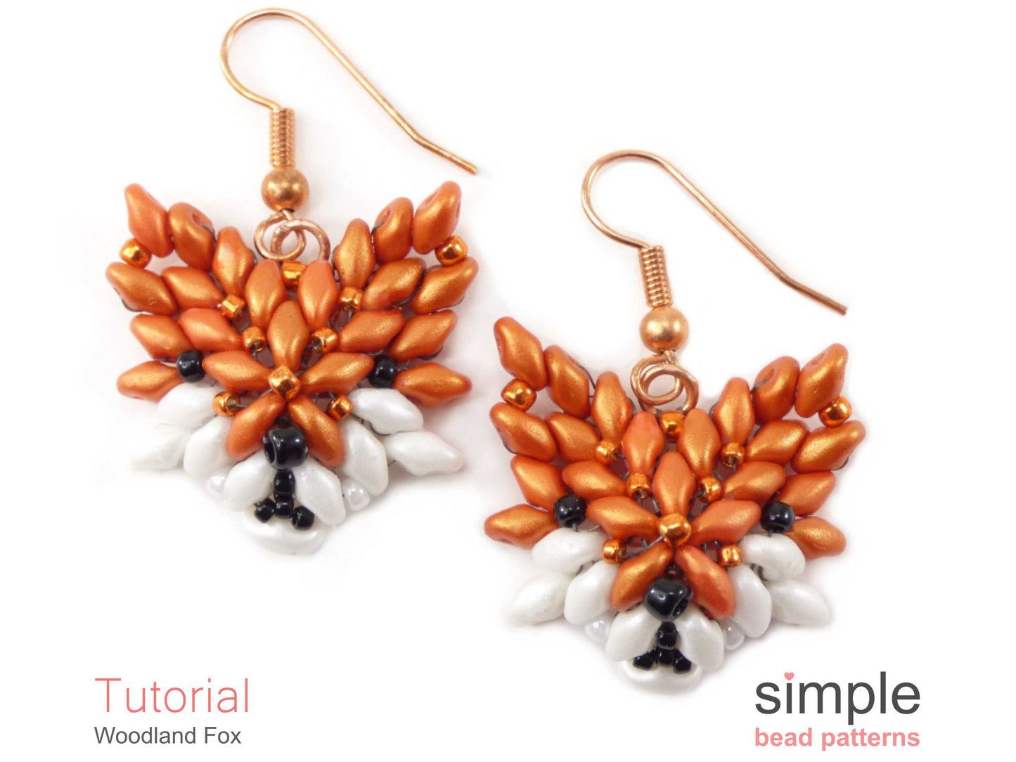Woodland Fox Earrings & Necklace Beading Pattern