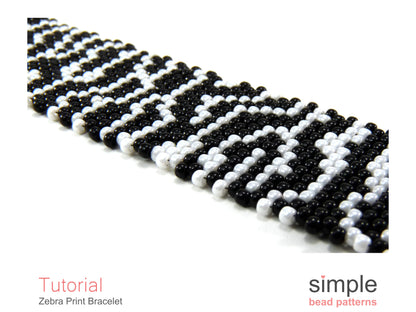 Zebra Print Bracelet Beading Pattern