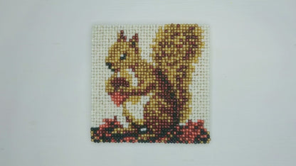 Autumn Squirrel Coaster Beading Pattern
