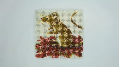 Autumn Mouse Coaster Beading Pattern