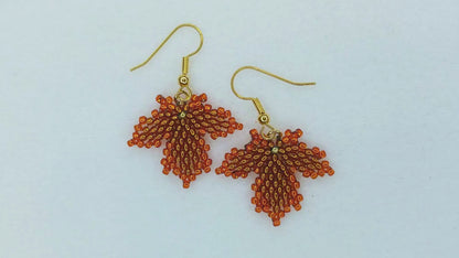 Autumn Leaf Earrings Beading Pattern