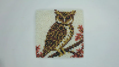 Autumn Owl Coaster Beading Pattern