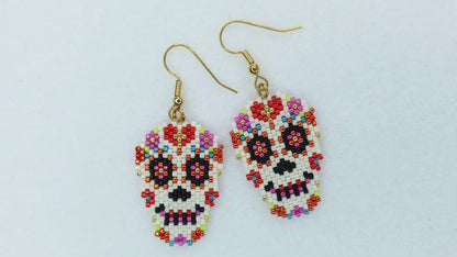 Sugar Skull Earrings, Necklace & Brooch Beading Pattern