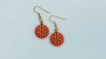 SuperDuo Pumpkin Earrings Beading Pattern