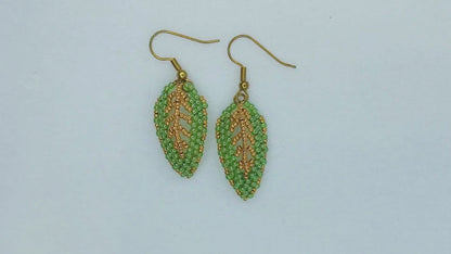 Gilded Leaf Earrings Beading Pattern