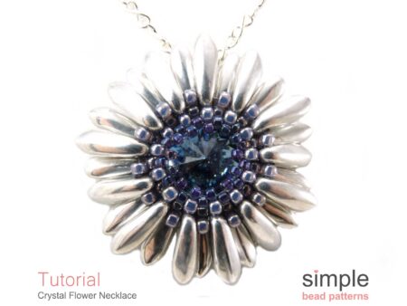 "Crystal Flower Necklace" Beaded Sunflower Pattern
