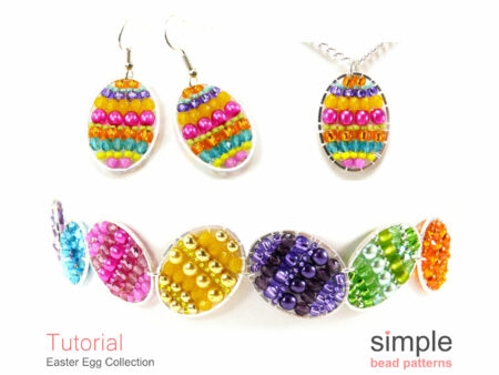 Beaded Easter Earrings, Easter Egg Necklace, & Easter Bracelet Pattern