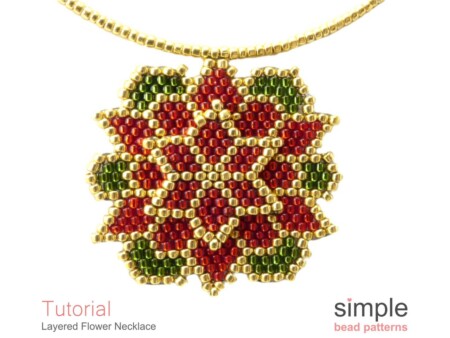 Beaded Poinsettia Necklace Pattern