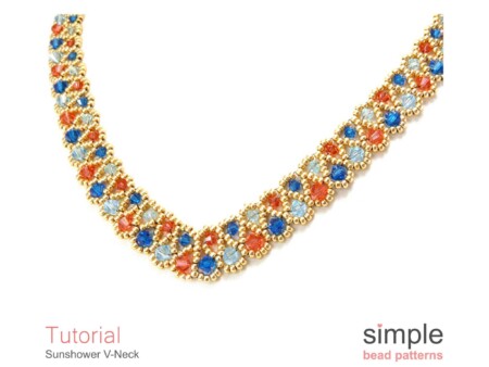 V-Neck Crystal Bead Necklace Pattern