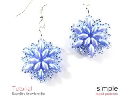 Snowflake Dangle Earrings & Necklace Bead Tutorial
