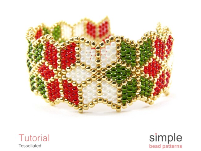 Brick Stitch Christmas Bracelet Pattern