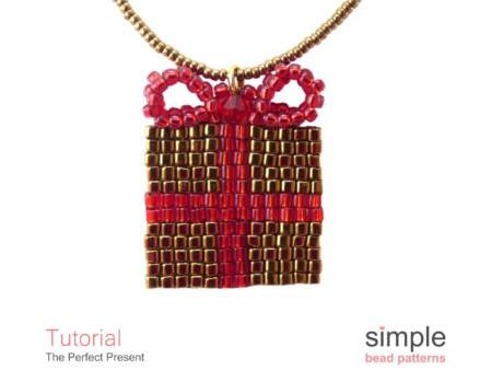 Beaded Christmas Present Necklace Tutorial