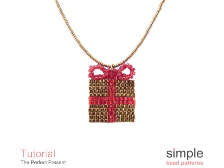 Beaded Christmas Present Necklace Tutorial