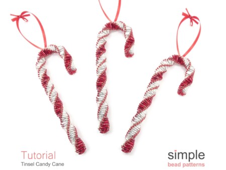 "Tinsel Candy Cane" Beaded Candy Cane Ornaments Tutorial