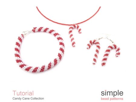 Beaded Candy Cane Earrings Beading Pattern