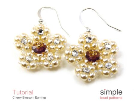 Pearl Flower Earrings - "Cherry Blossom" Beaded Flower Earrings Tutorial