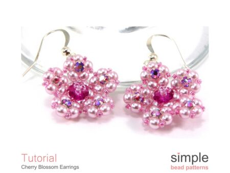 Pearl Flower Earrings - "Cherry Blossom" Beaded Flower Earrings Tutorial