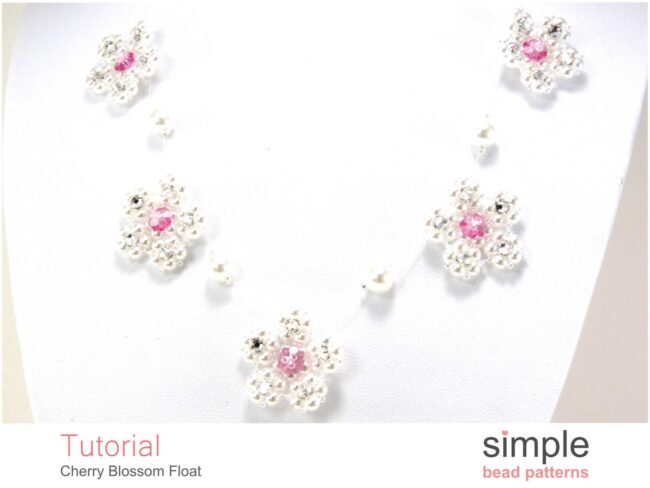 Cherry Blossom Beaded Flower Necklace Pattern Float Necklace
