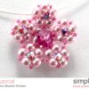 Cherry Blossom Bead Pattern Flower Pendant Necklace