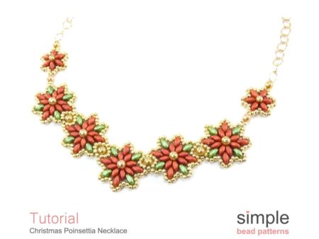 Beaded Poinsettia Necklace Christmas Beading Pattern