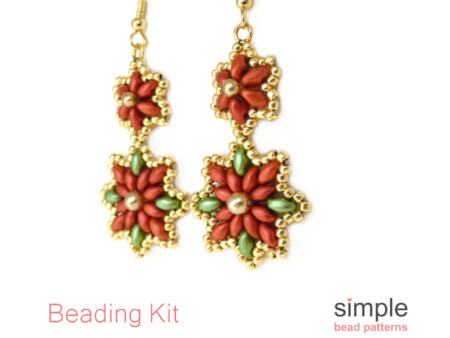 Beaded Poinsettia Earrings Kit