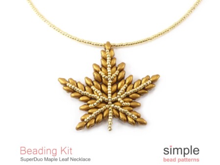 Beaded Leaf Necklace Kit in Gold